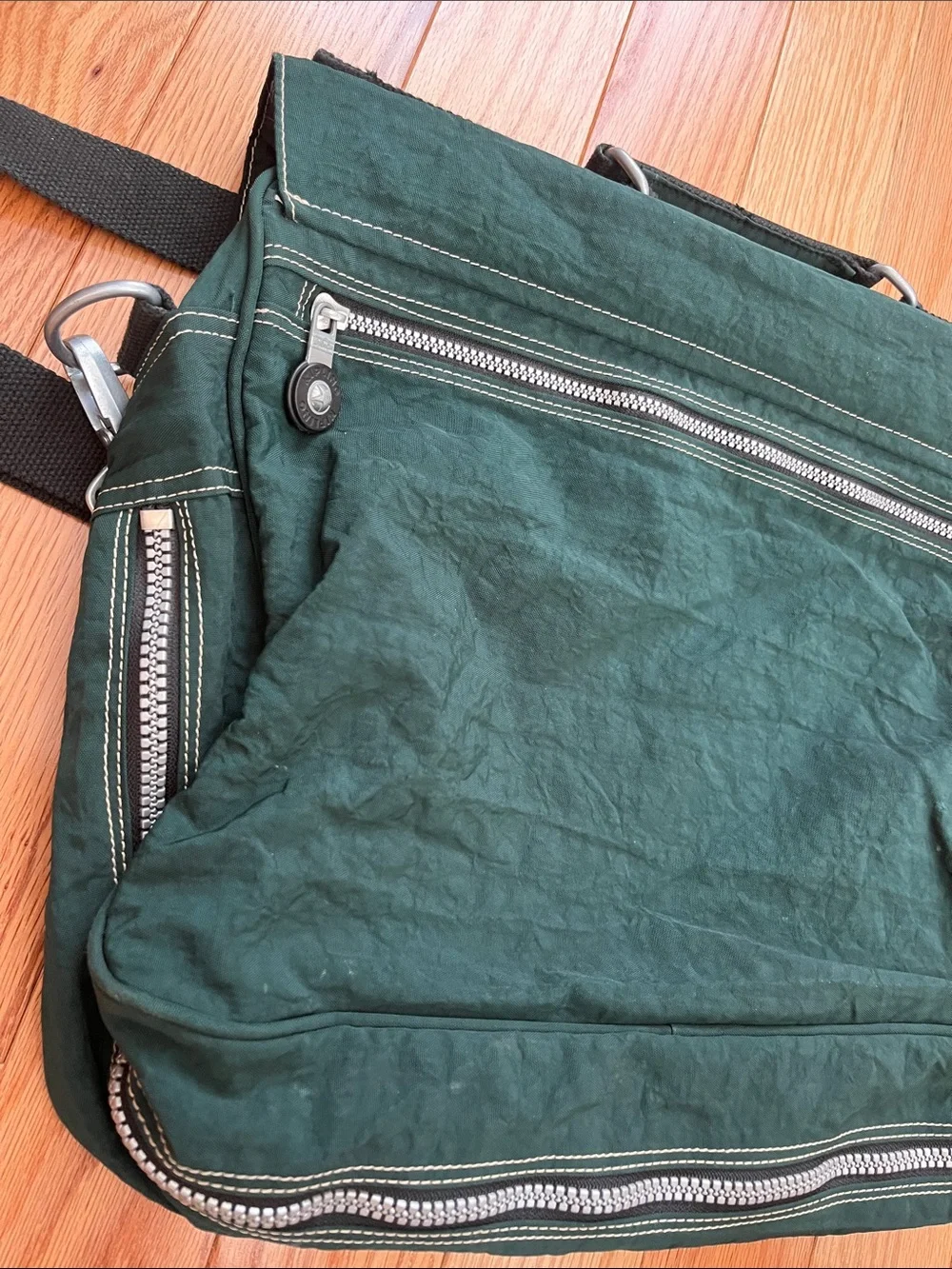 Kipling expandable messenger bag, forest green